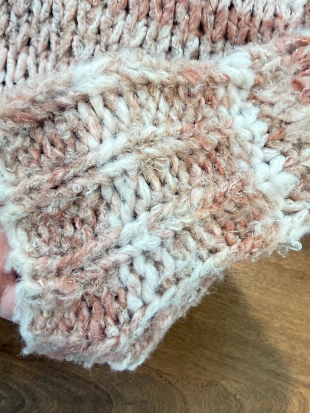 Free People Striped Open-Front Knit Cardigan in Blush Pink, Tan and Cream Size M - Picture 12 of 16